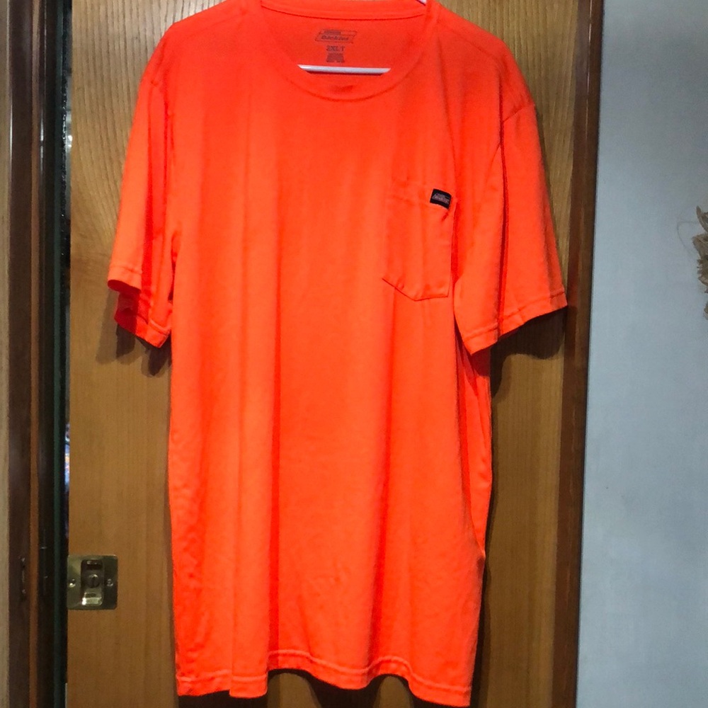 Bright Orange Men'sPocket‎ T- Shirt